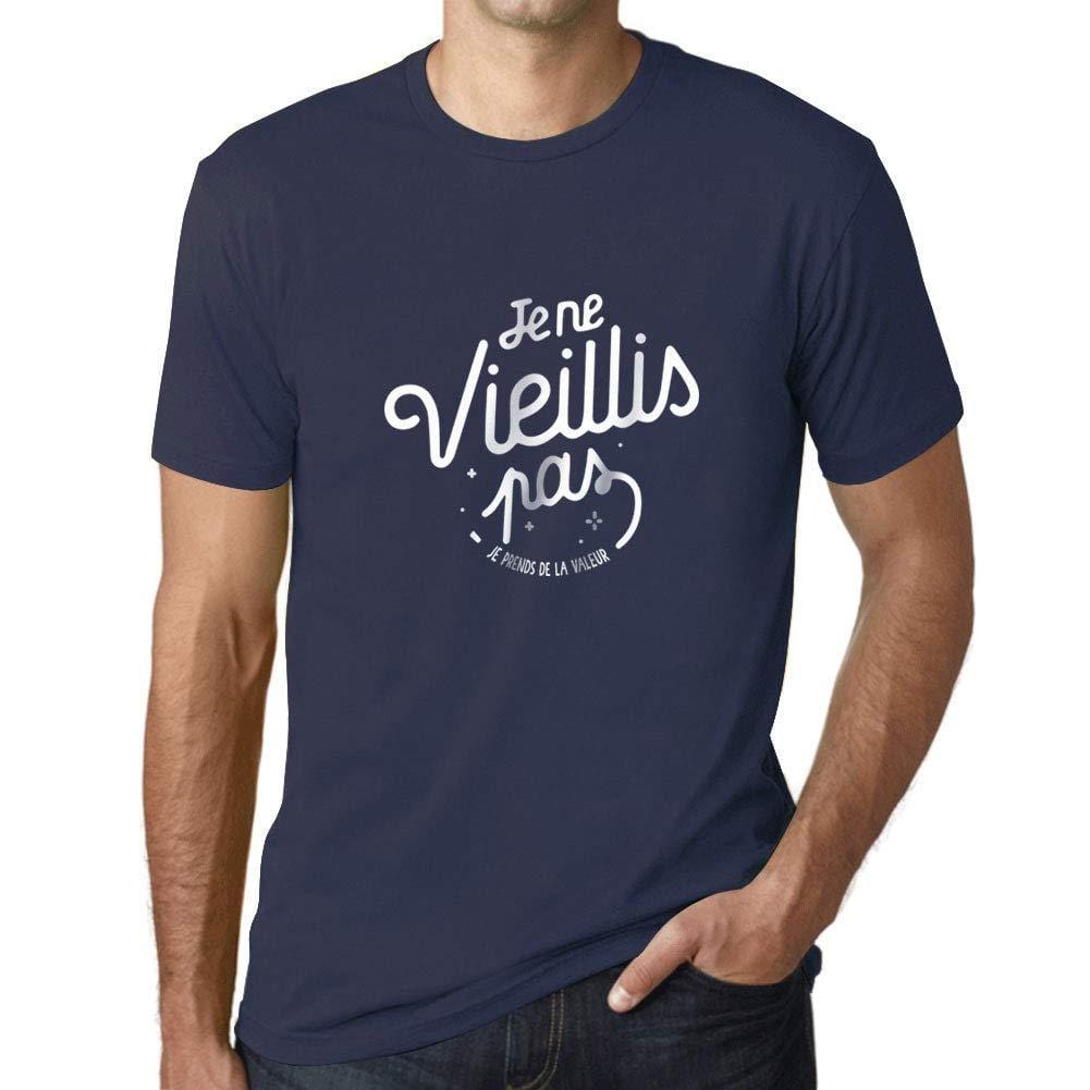 Ultrabasic - Homme Graphique Je ne vieillis Pas T-Shirt Marine Letter French Marine