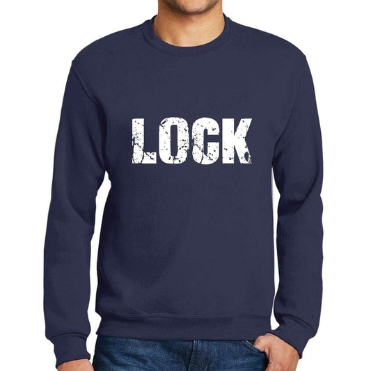 Ultrabasic Homme Imprimé Graphique Sweat-Shirt Popular Words Lock French Marine