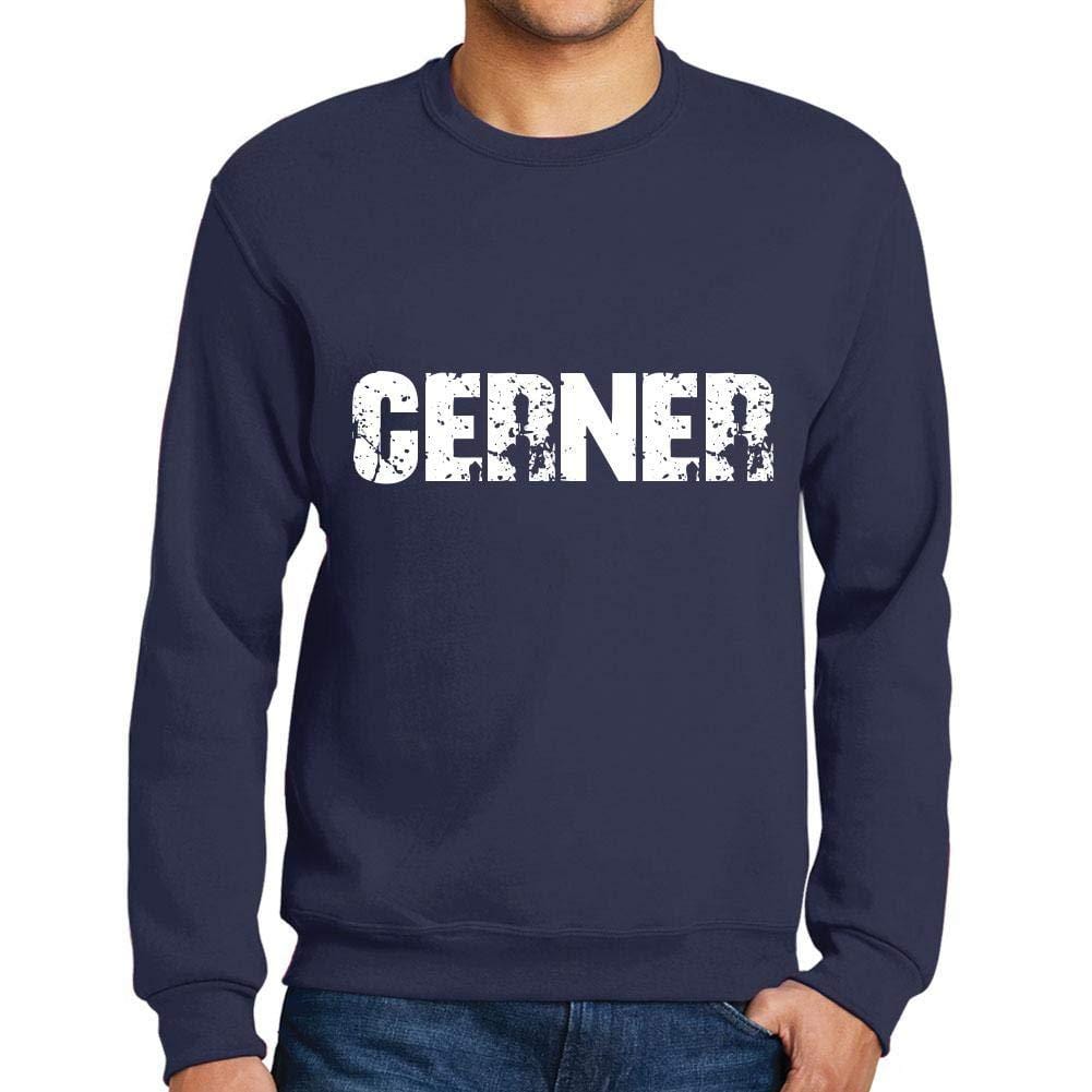 Ultrabasic Homme Imprimé Graphique Sweat-Shirt Popular Words CERNER French Marine