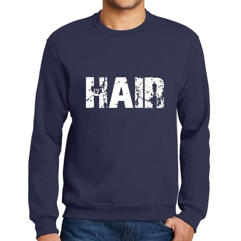 Ultrabasic Homme Imprimé Graphique Sweat-Shirt Popular Words Hair French Marine