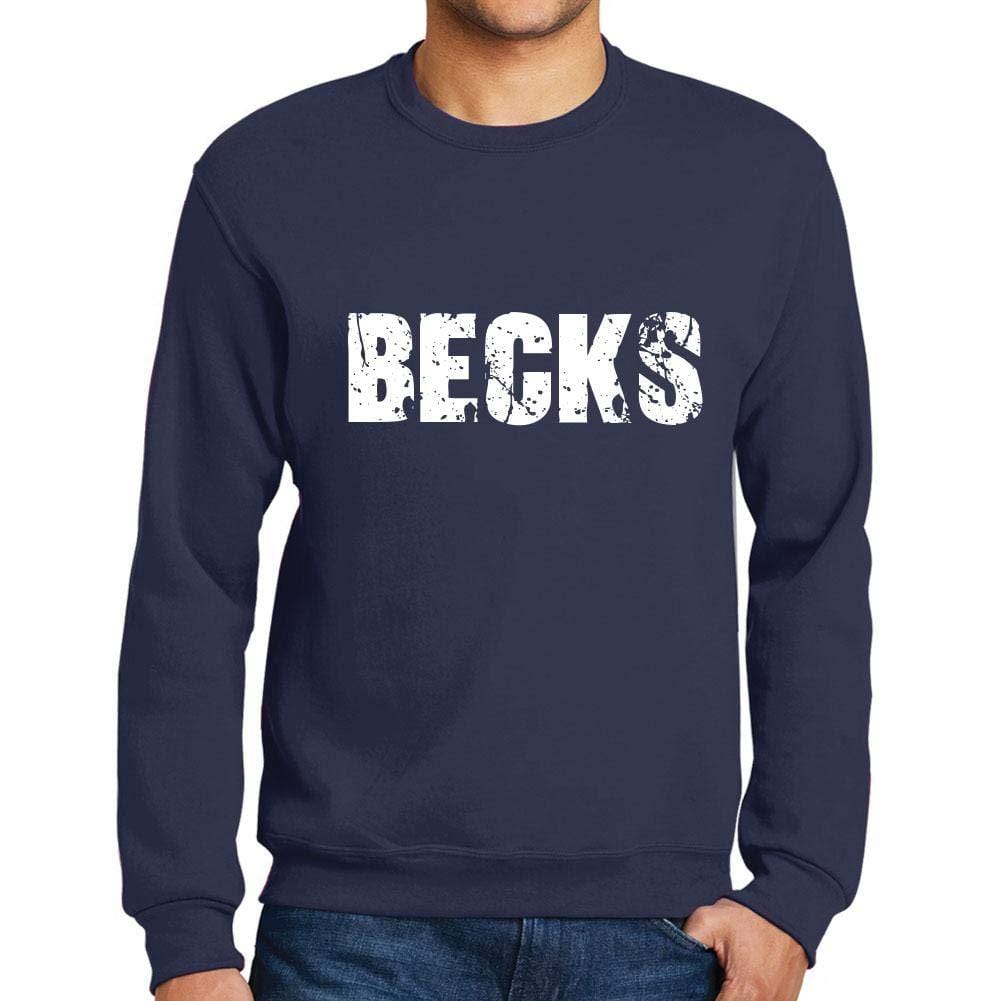 Ultrabasic Homme Imprimé Graphique Sweat-Shirt Popular Words Becks French Marine