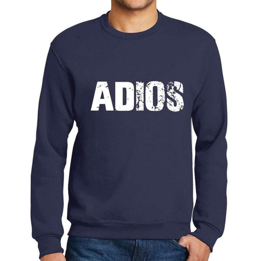 Ultrabasic Homme Imprimé Graphique Sweat-Shirt Popular Words Adios French Marine