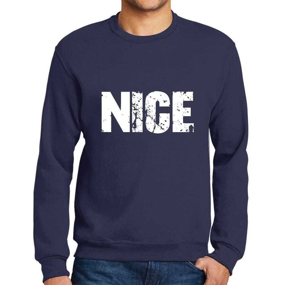 Ultrabasic Homme Imprimé Graphique Sweat-Shirt Popular Words Nice French Marine