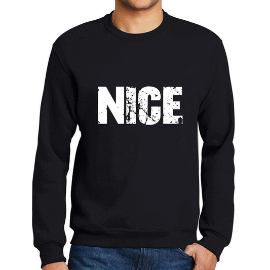 Ultrabasic Homme Imprimé Graphique Sweat-Shirt Popular Words Nice Noir Profond