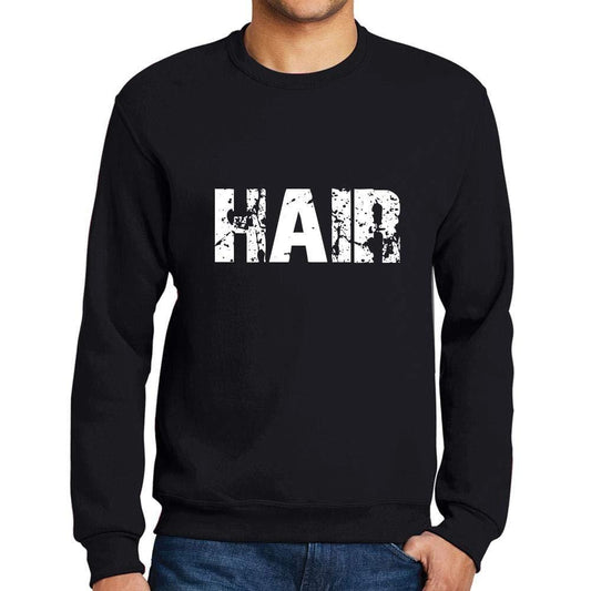 Ultrabasic Homme Imprimé Graphique Sweat-Shirt Popular Words Hair Noir Profond