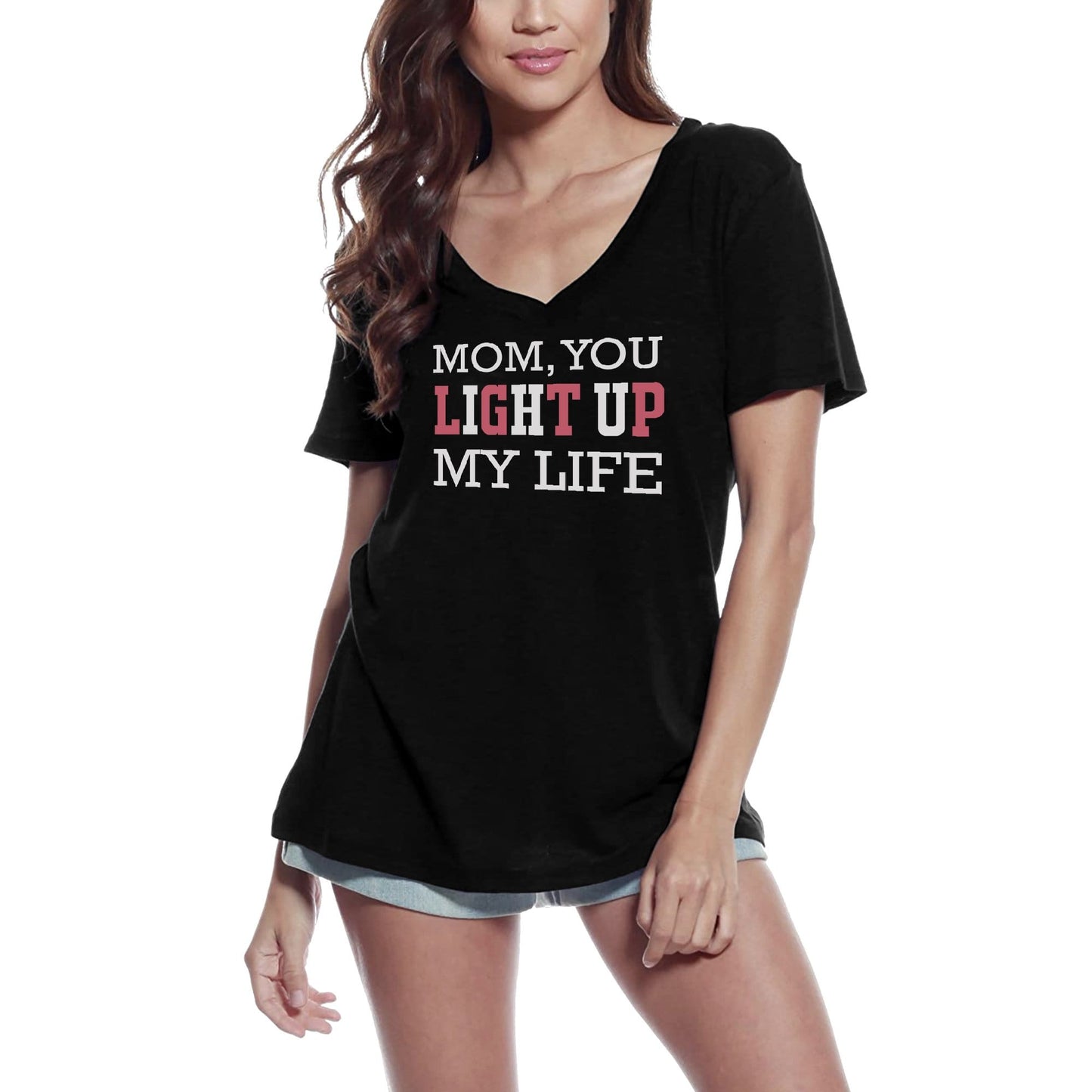 ULTRABASIC Women's T-Shirt Mom You Light Up My Life - Short Sleeve Tee Shirt Tops