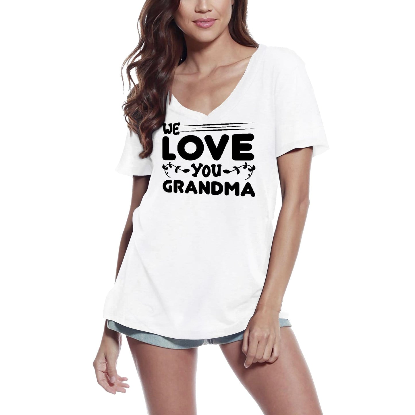 ULTRABASIC Women's T-Shirt We Love You Grandma - Short Sleeve Tee Shirt Tops