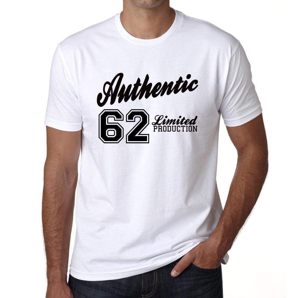 61 Authentic White Mens Short Sleeve Round Neck T-Shirt 00123 - White / S - Casual