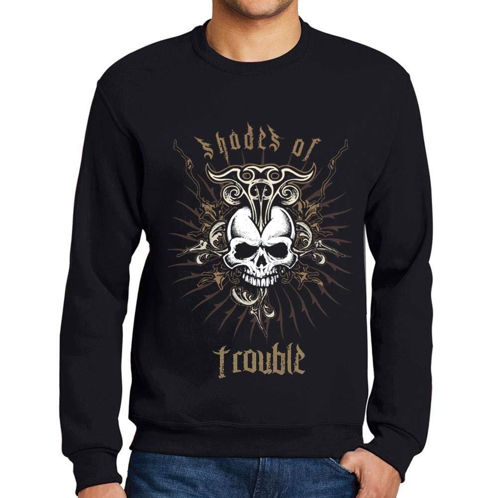 Ultrabasic - Homme Graphique Shades of Trouble T-Shirt Imprimé Lettres Noir Profond