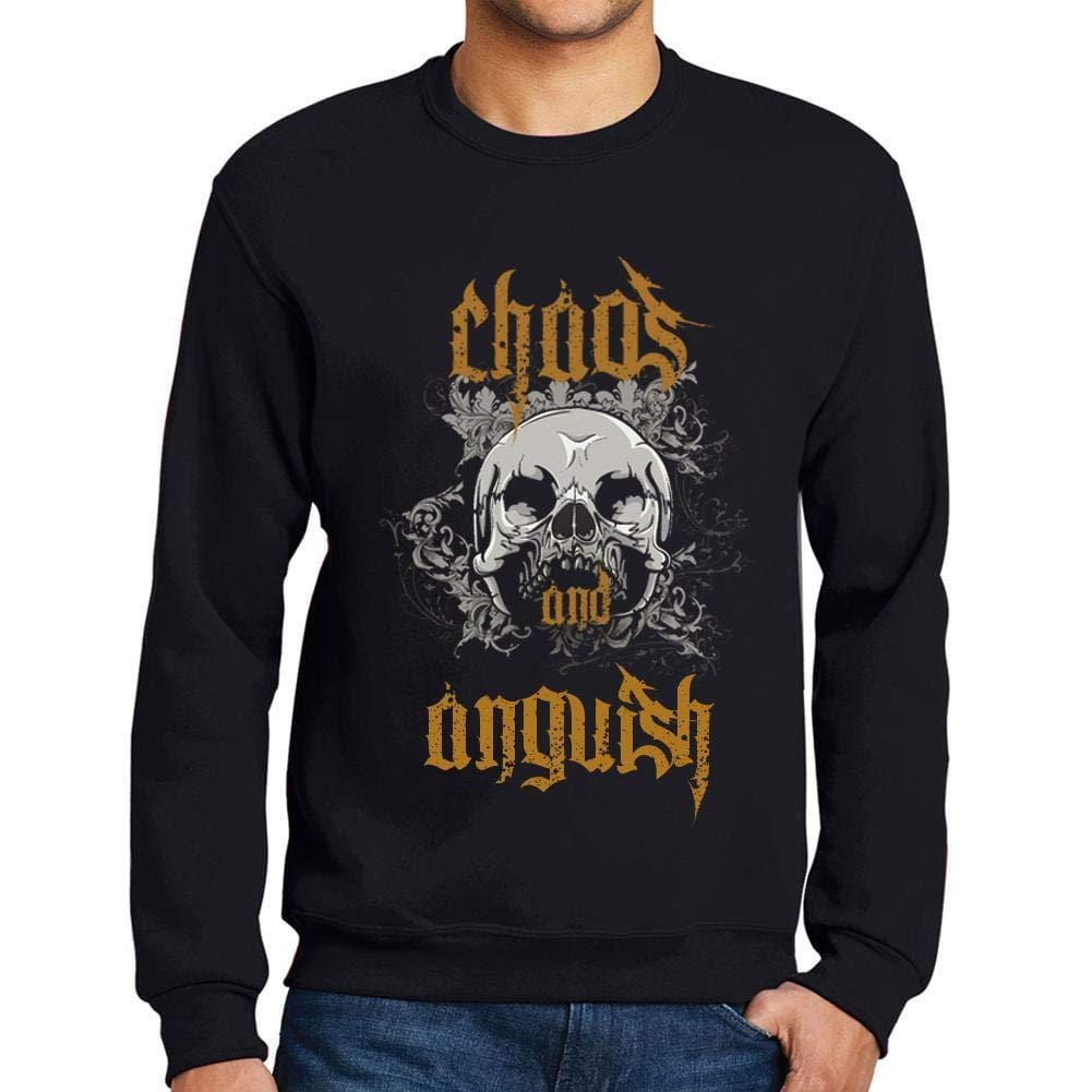 Ultrabasic - Homme Imprimé Graphique Sweat-Shirt Chaos and Anguish Noir Profond