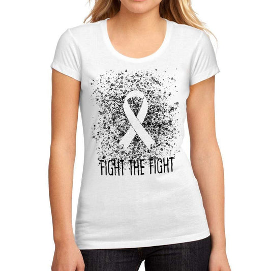 Femme Graphique Tee Shirt Cancer Fight The Fight Blanc