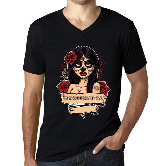 Ultrabasic - Homme Graphique Col V Tee Shirt Women Flower Tattoo Intelligence