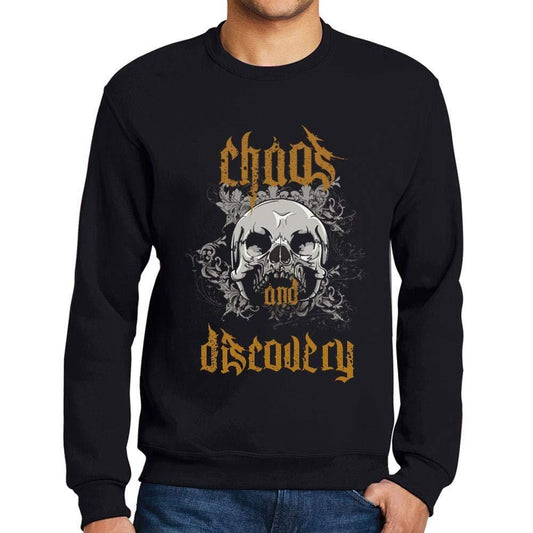 Ultrabasic - Homme Imprimé Graphique Sweat-Shirt Chaos and Discovery Noir Profond