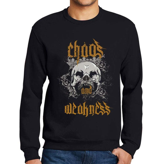 Ultrabasic - Homme Imprimé Graphique Sweat-Shirt Chaos and Weakness Noir Profond