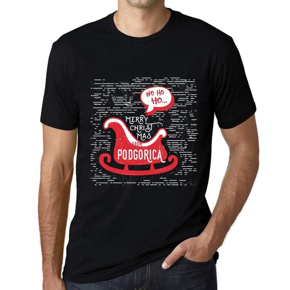 Ultrabasic Homme T-Shirt Graphique Merry Christmas von Podgorica Noir Profond