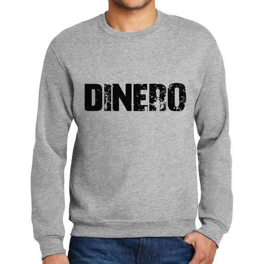 Ultrabasic Homme Imprimé Graphique Sweat-Shirt Popular Words Dinero Gris Chiné