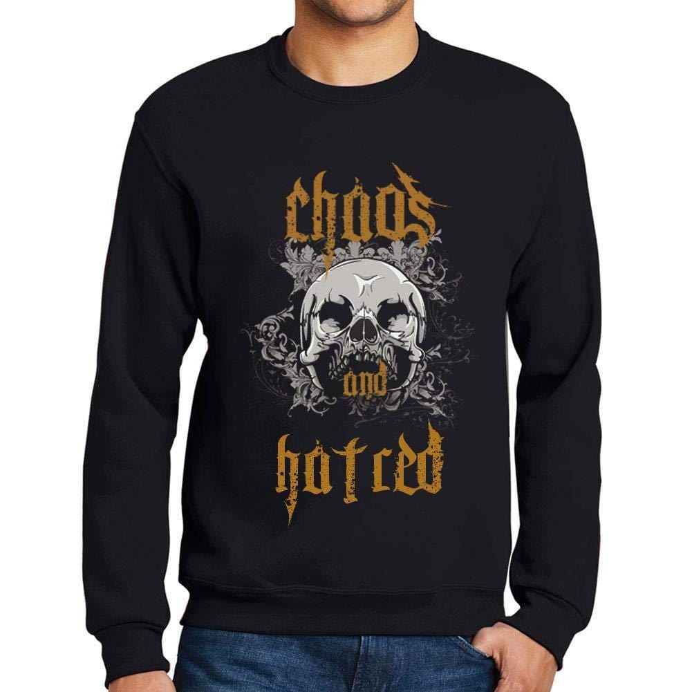 Ultrabasic - Homme Imprimé Graphique Sweat-Shirt Chaos and Hatred Noir Profond