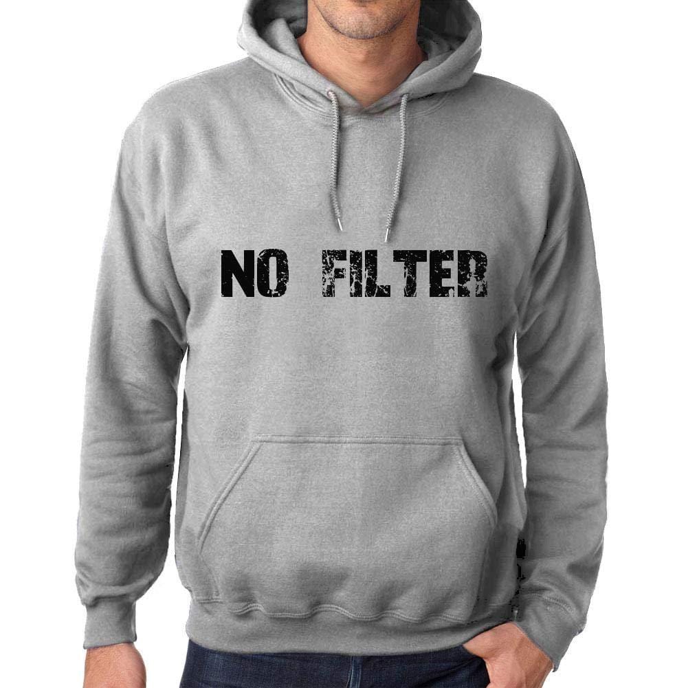 Ultrabasic Homme Femme Unisex Sweat à Capuche Hoodie Popular Words NO Filter Gris Chiné