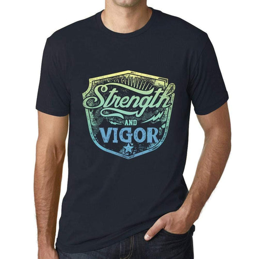 Homme T-Shirt Graphique Imprimé Vintage Tee Strength and Vigor Marine