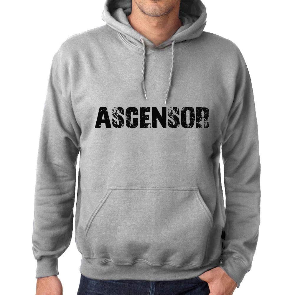 Ultrabasic Homme Femme Unisex Sweat à Capuche Hoodie Popular Words ASCENSOR Gris Chiné