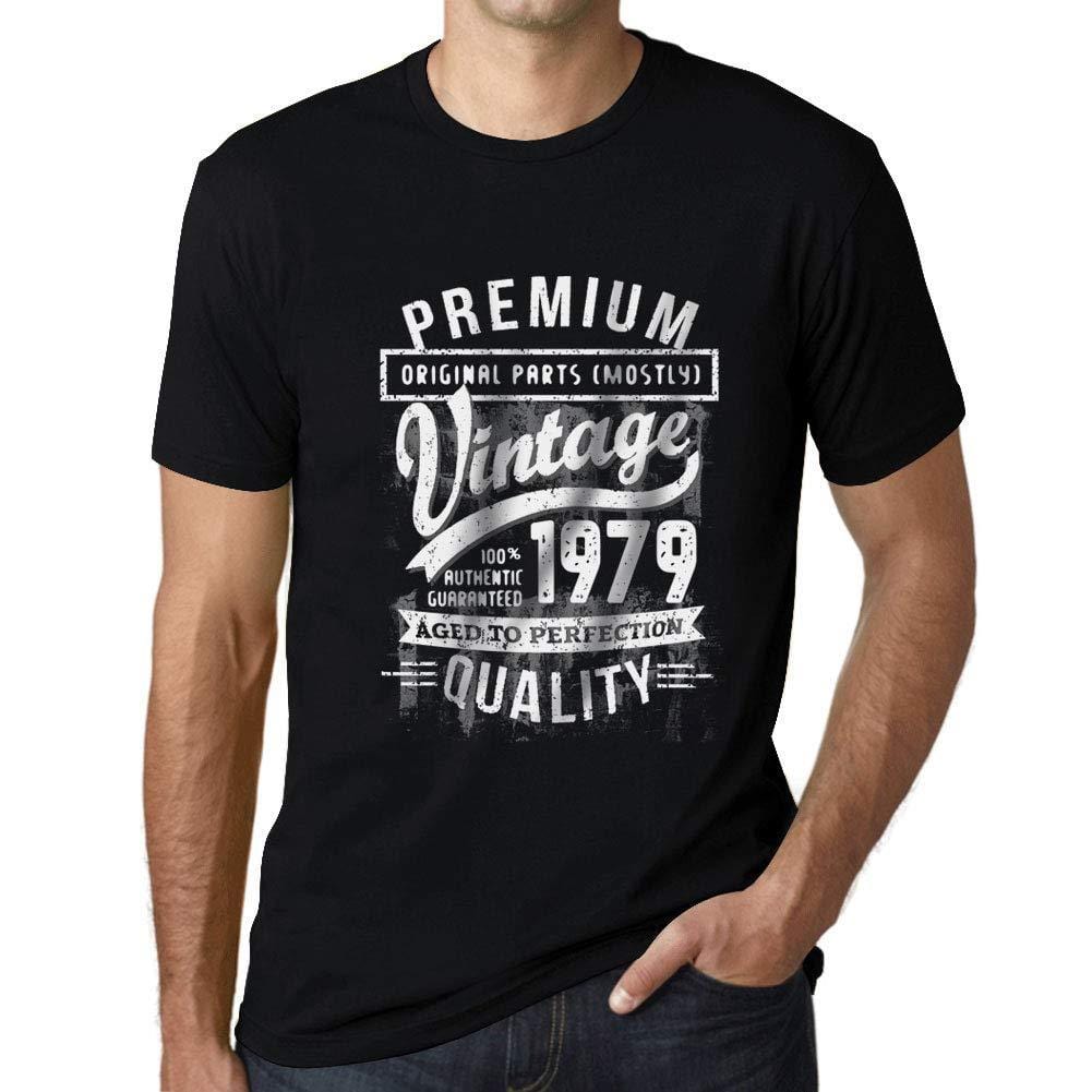 Ultrabasic - Homme Graphique 1979 Aged to Perfection T-Shirt - Cadeau d'anniversaire pour 40 Ans Noir Profond