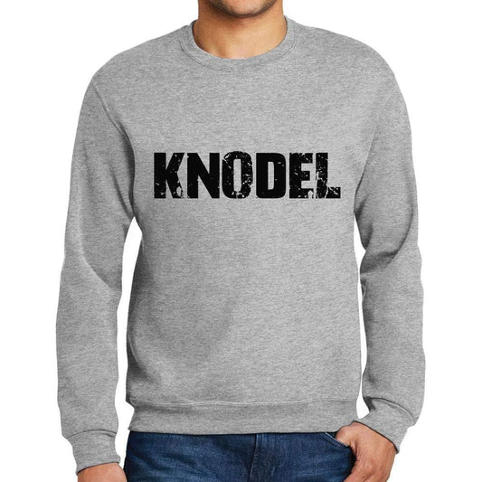 Ultrabasic Homme Imprimé Graphique Sweat-Shirt Popular Words KNODEL Gris Chiné