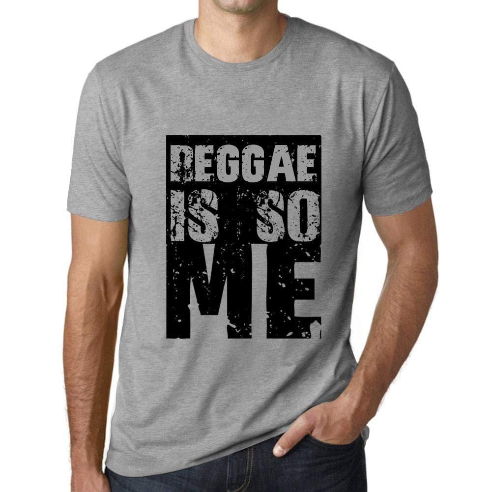 Herren T-Shirt Graphique Reggae is So Me Gris Chiné