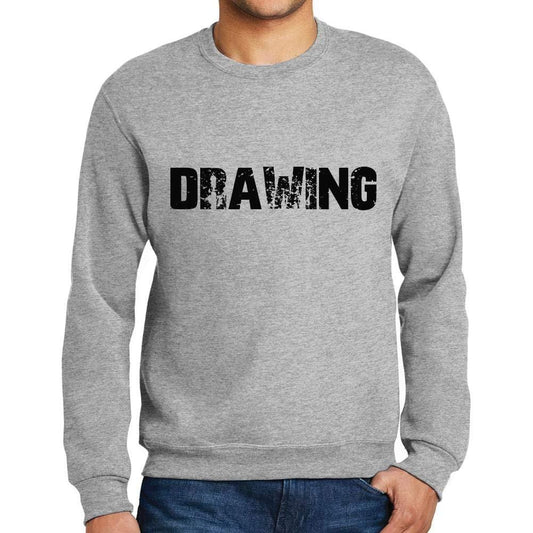 Ultrabasic Homme Imprimé Graphique Sweat-Shirt Popular Words Drawing Gris Chiné