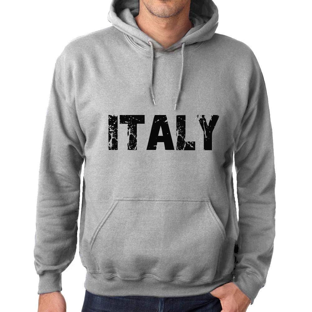 Ultrabasic Homme Femme Unisex Sweat à Capuche Hoodie Popular Words Italy Gris Chiné