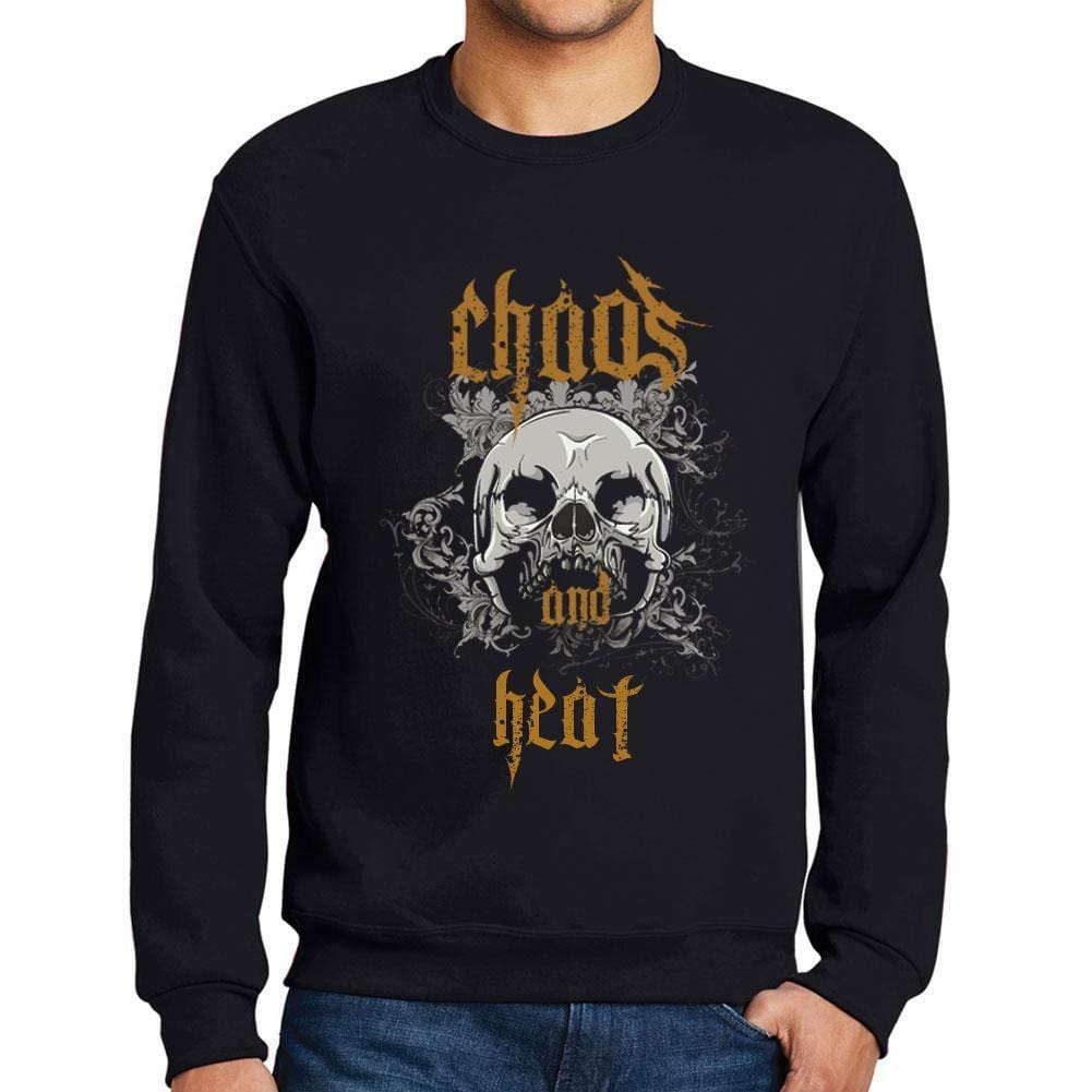 Ultrabasic - Homme Imprimé Graphique Sweat-Shirt Chaos and Heat Noir Profond