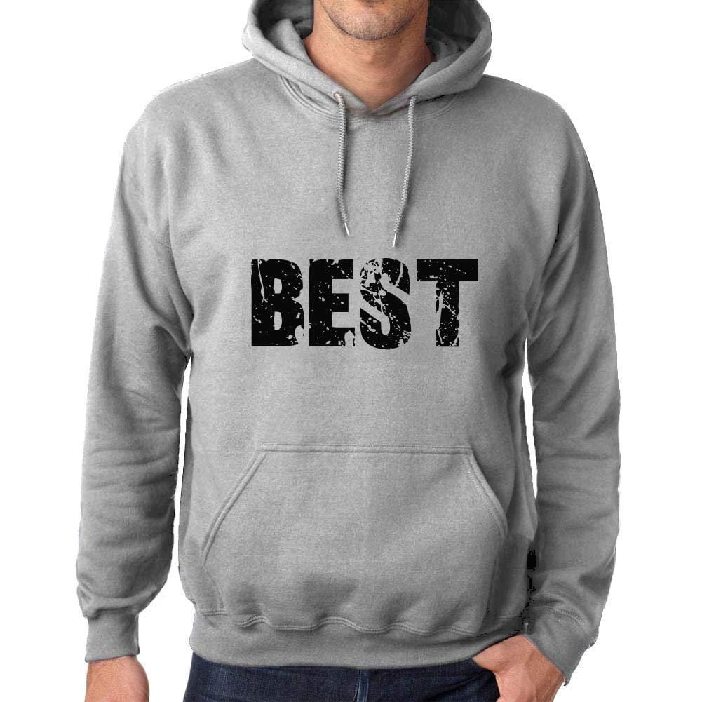 Ultrabasic Homme Femme Unisex Sweat à Capuche Hoodie Popular Words Best Gris Chiné