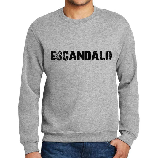 Ultrabasic Homme Imprimé Graphique Sweat-Shirt Popular Words ESCANDALO Gris Chiné