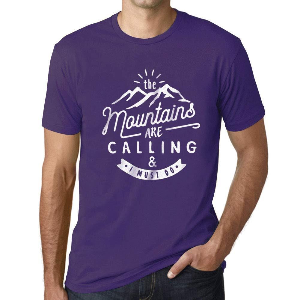 Ultrabasic - Homme T-Shirt Graphique The Mountains are Calling Violet Foncé