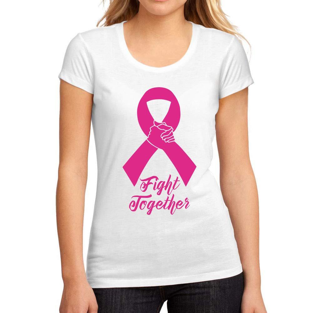 Femme Graphique Tee Shirt Fight Cancer Together Blanc