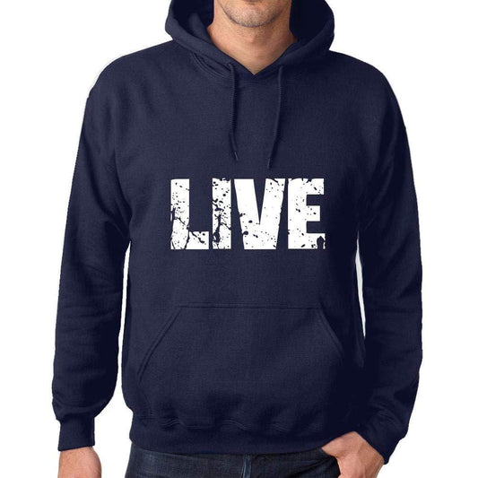 Ultrabasic Homme Femme Unisex Sweat à Capuche Hoodie Popular Words Live French Marine