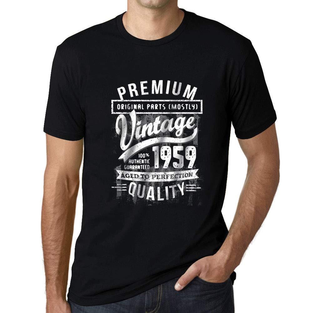 Ultrabasic - Homme Graphique 1959 Aged to Perfection T-Shirt - Cadeau d'anniversaire pour 60 Ans Noir Profond