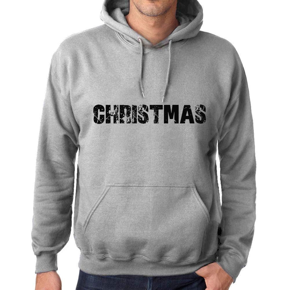 Ultrabasic Homme Femme Unisex Sweat à Capuche Hoodie Popular Words Christmas Gris Chiné