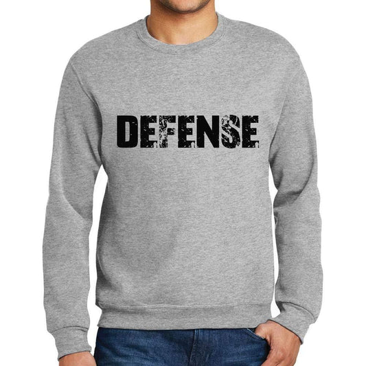 Ultrabasic Homme Imprimé Graphique Sweat-Shirt Popular Words Defense Gris Chiné