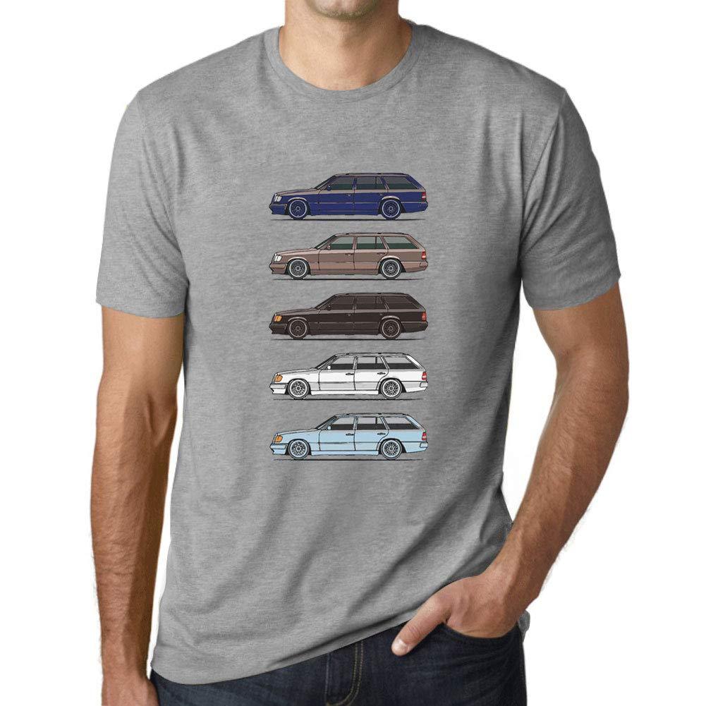 Ultrabasic - Homme Graphique Voiture Classique W124 S124 Voiture de Classe T-Shirt Gris Chiné