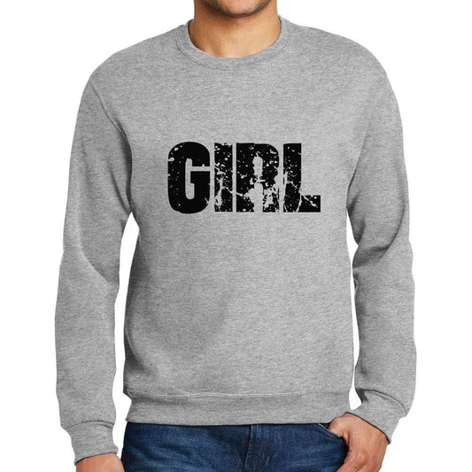 Ultrabasic Homme Imprimé Graphique Sweat-Shirt Popular Words Girl Gris Chiné