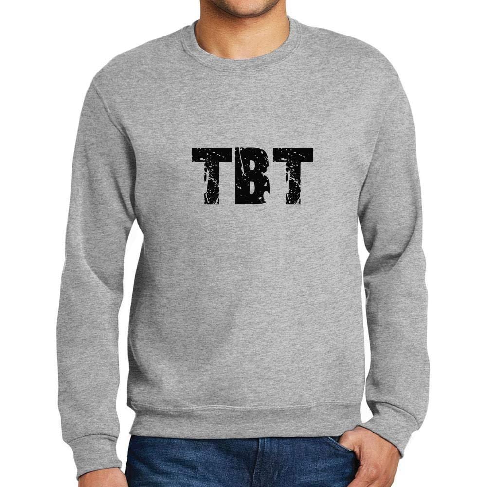 Ultrabasic Homme Imprimé Graphique Sweat-Shirt Popular Words TBT Gris Chiné