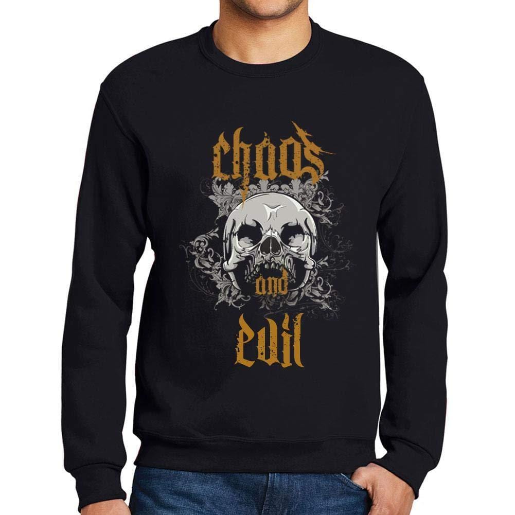 Ultrabasic - Homme Imprimé Graphique Sweat-Shirt Chaos and Evil Noir Profond