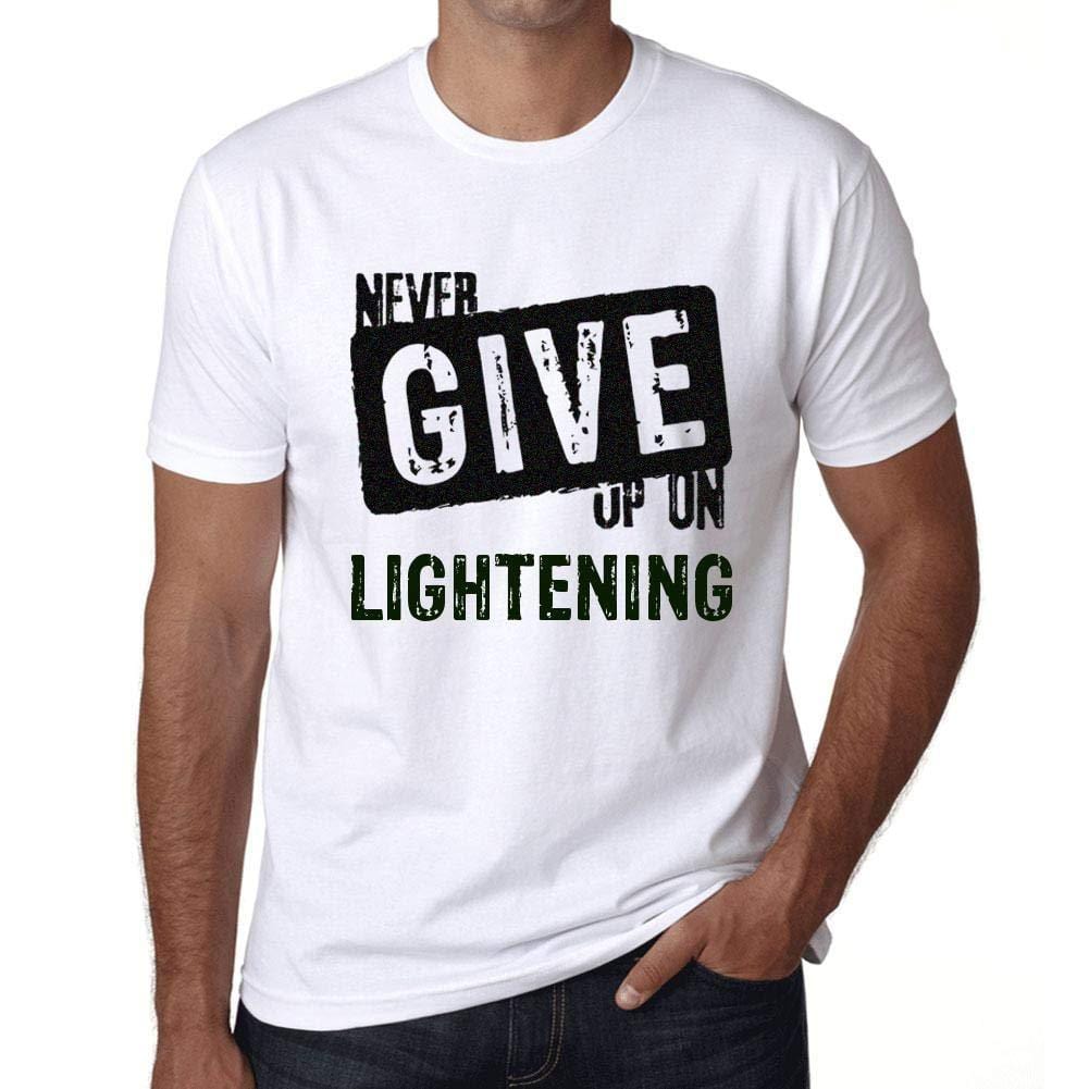 Ultrabasic Homme T-Shirt Graphique Never Give Up on Lightening Blanc