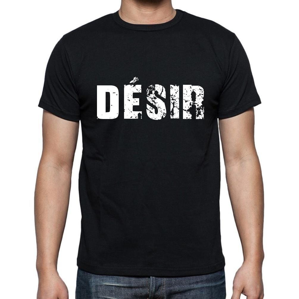 désir, t-Shirt pour Homme, en Coton, col Rond, Noir