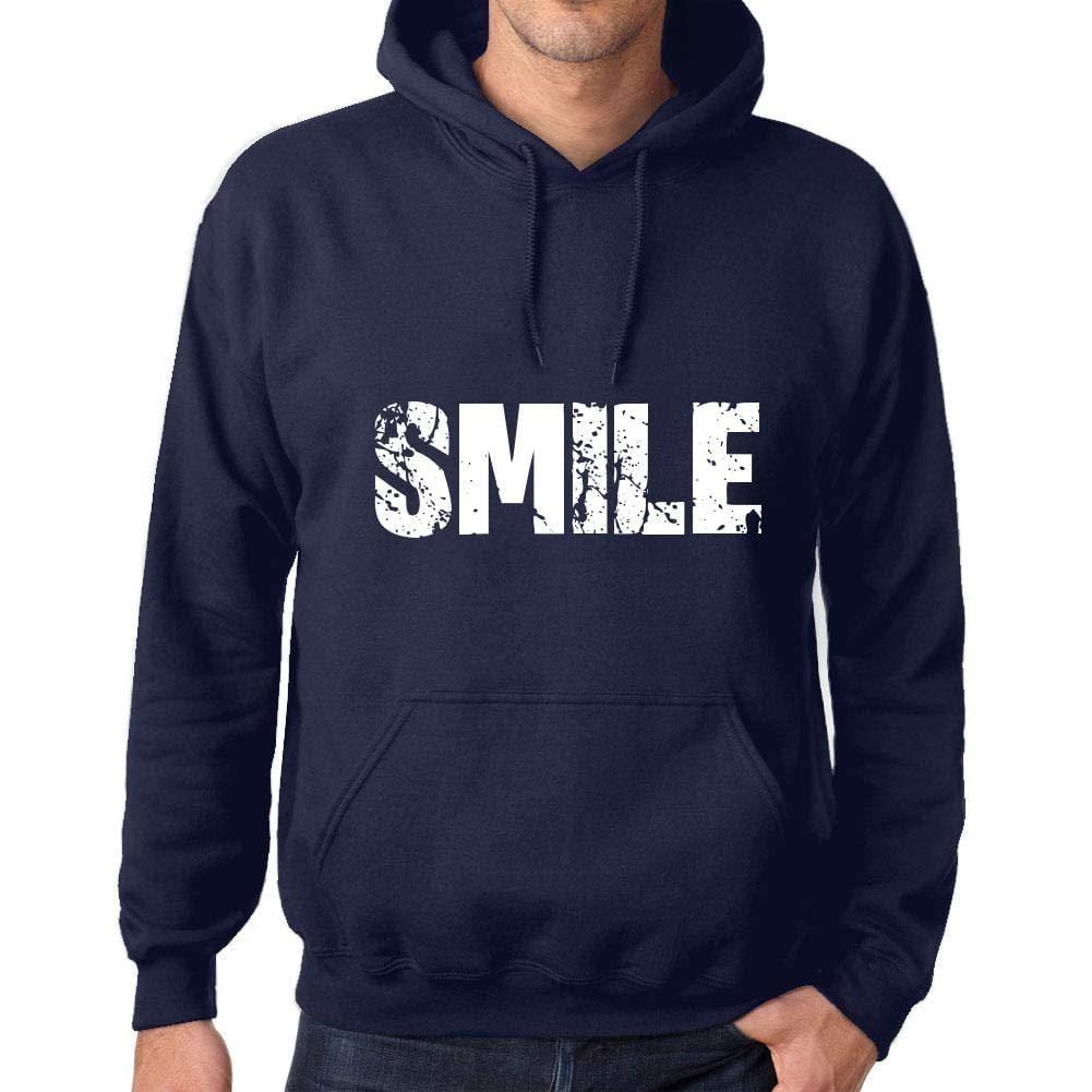 Ultrabasic Homme Femme Unisex Sweat à Capuche Hoodie Popular Words Smile French Marine