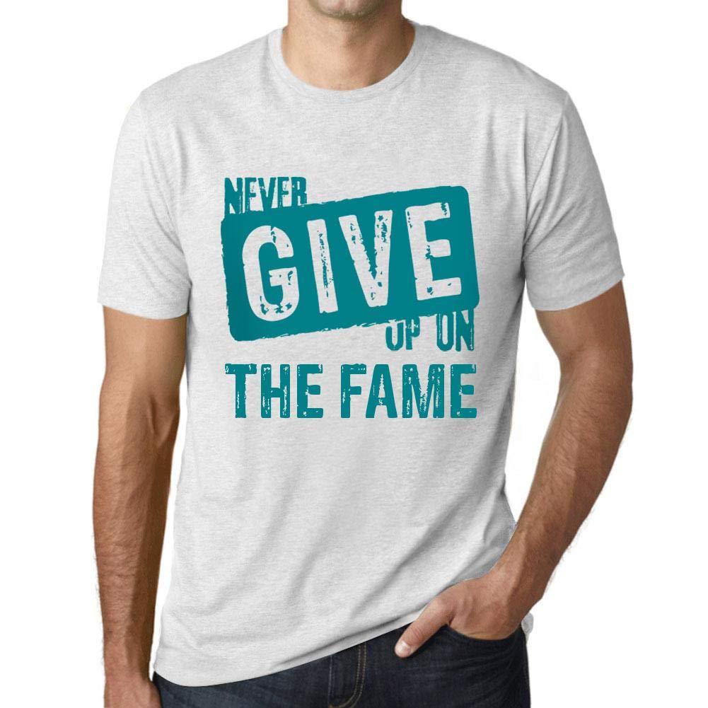 Ultrabasic Homme T-Shirt Graphique Never Give Up on The Fame Blanc Chiné