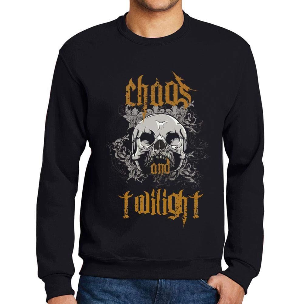 Ultrabasic - Homme Imprimé Graphique Sweat-Shirt Chaos and Twilight Noir Profond