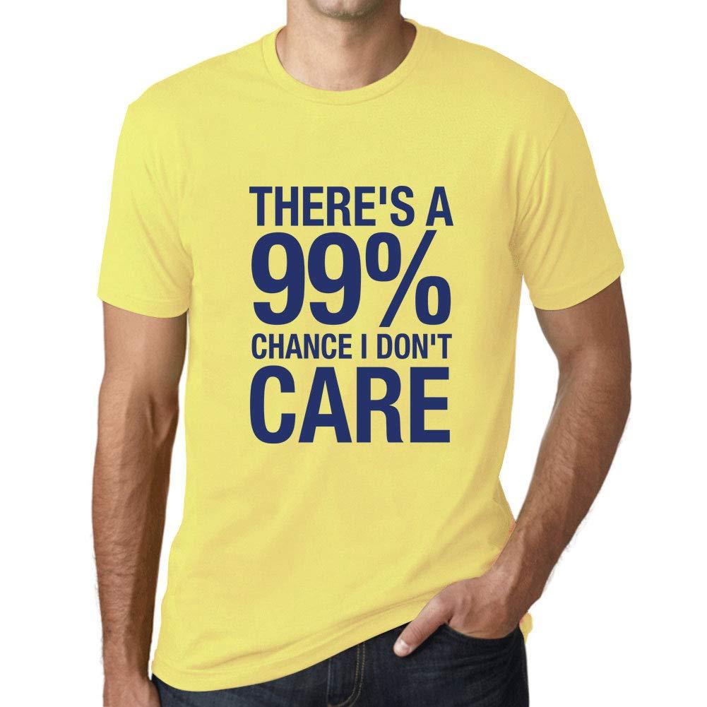 Ultrabasic Homme T-Shirt Graphique There's a Chance I Don't Care Jaune Pâle