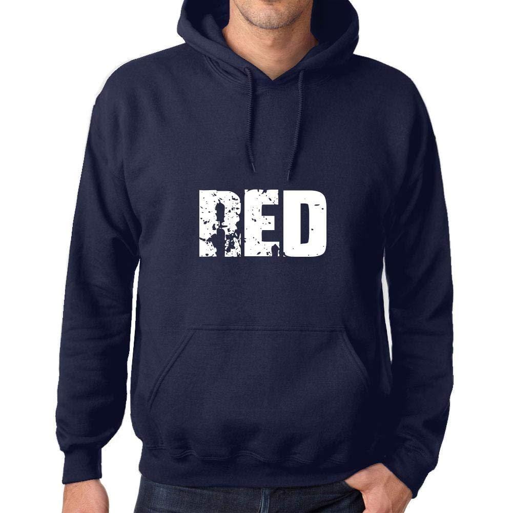 Ultrabasic Homme Femme Unisex Sweat à Capuche Hoodie Popular Words Red French Marine