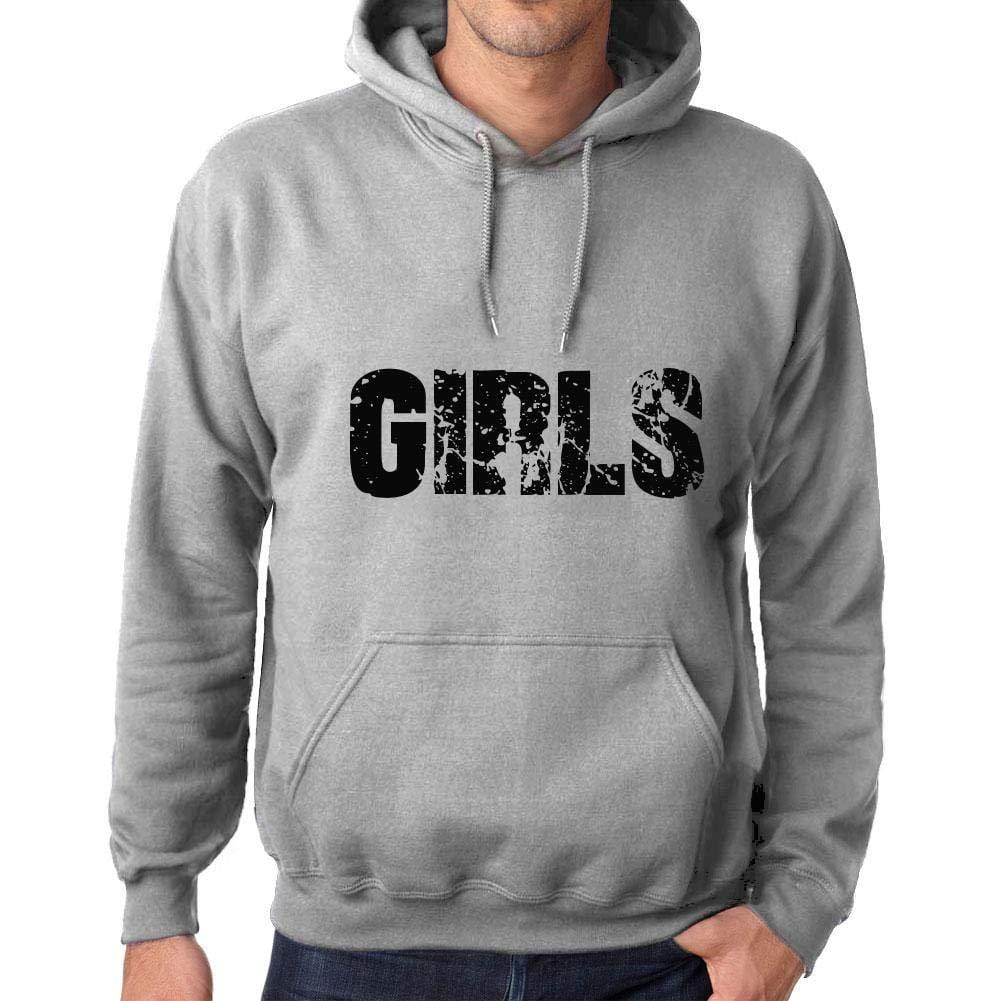 Ultrabasic Homme Femme Unisex Sweat à Capuche Hoodie Popular Words Girls Gris Chiné